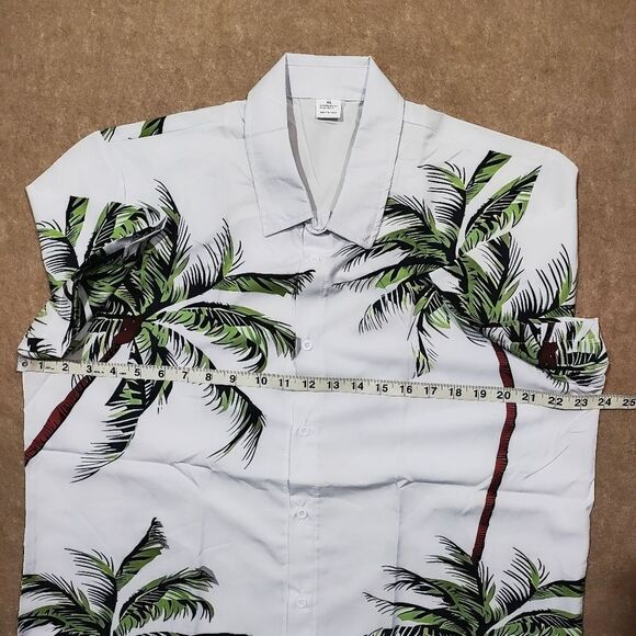 Vacation Palm Short Sleeve Button Up Shirt Mens Large #1 - Picture 4 of 6